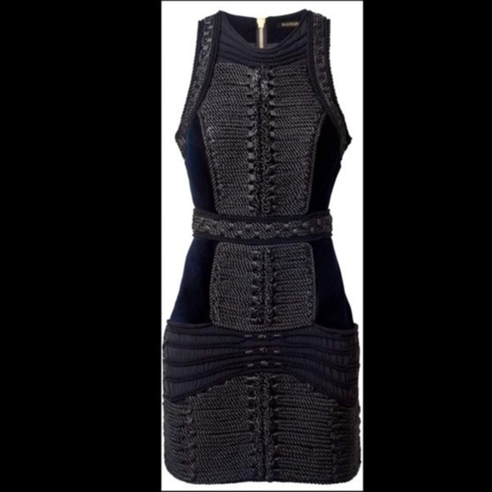 - Balmain by x H&M no Belt 
Black Velvet Rope Cocktail Dress limited edition new